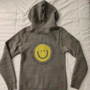 Peace Love World Grey Zip Up Hoodie XS